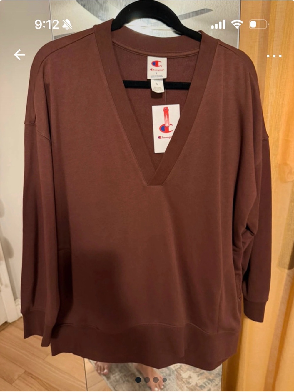Champion Women’s V-Neck Sweater - Chocolate Brown